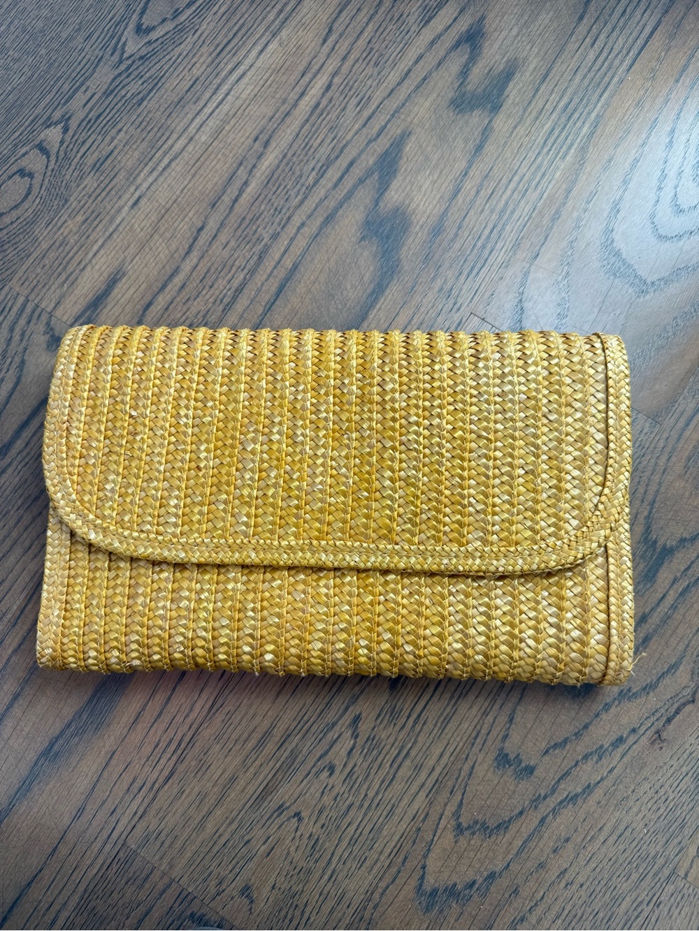 Source Unknown Woven Straw Clutch - Yellow
